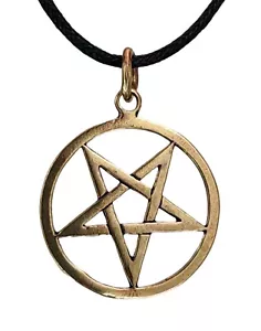 Ciondolo pentagramma bronzo piede drudo Satana diavolo magia nera pentacolo n. 28 - Foto 1 di 7