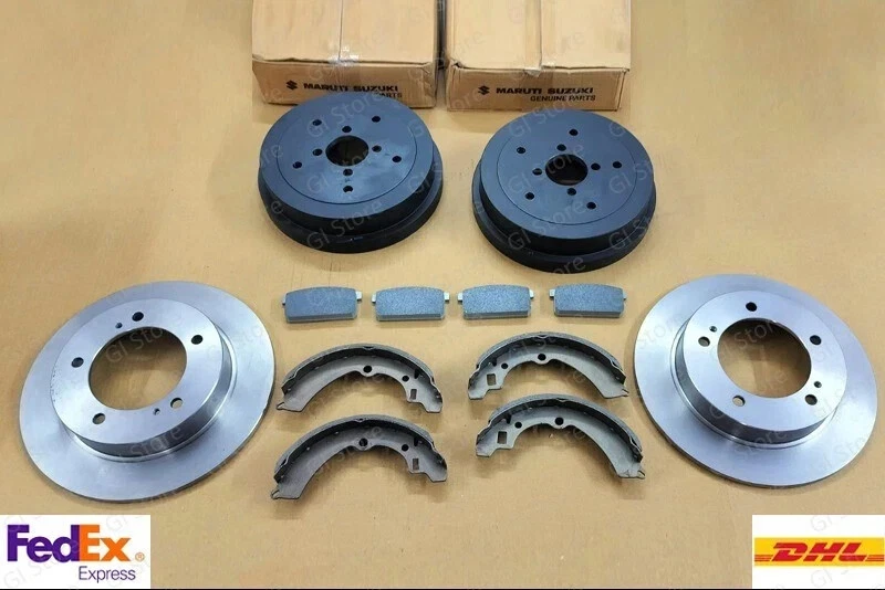 Front Brake Rotors & Pads Rear Drums Shoes 6pc Kit for Suzuki Samurai 1986-1994 - Image 1 of 4
