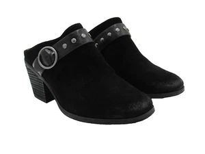Sofft Adena Leder Wildleder Clogs Pantoletten Damen 11 M schwarz Nieten Schnalle Absätze - Bild 1 von 21