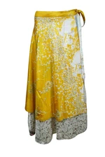 Double Layered Vintage Wrap Skirt Reversible Wrap Around Skirts Sarong Dress 