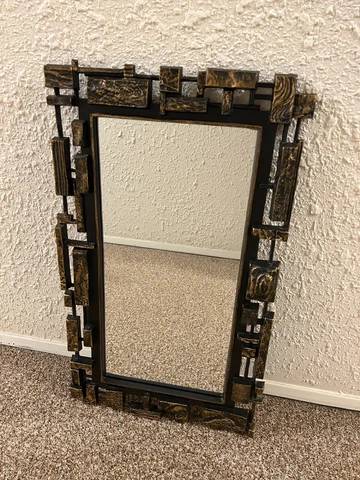 SYROCO MIRROR MID CENTURY MODERN BRUTALIST ABSTRACT FRAME Cover