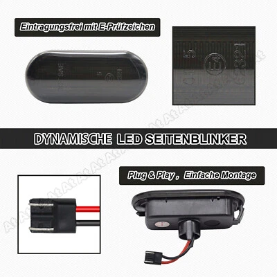SEITENBLINKER BLINKER SCHWARZ Für VW GOLF 3 4 PASSAT POLO T5 SEAT LED 2PCS - Bild 1 von 4