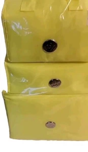 Joy Mangano Everything & More 3-piece Organizers Beauty Cases-Neon Yellow - Picture 1 of 4