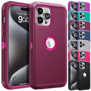 For Apple iPhone 15/15 Pro Max 15 Plus Rugged Rubber Case Phone Shockproof Cover - Picture 1 of 80