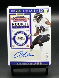 2019 Panini Contenders Otaro Alaka #282 Rookie Ticket Stub Auto /50 RC Jersey # - Picture 1 of 2
