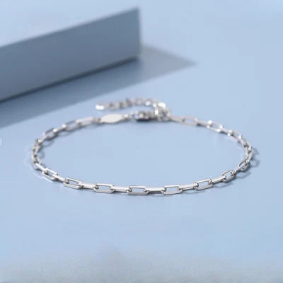 Pure Platinum 950 Women Lucky Rolo Link Chain Bracelet Bangle - Image 1 of 4