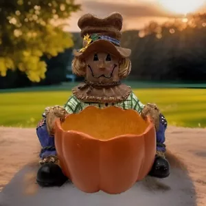 Kitschy SCARECROW Candy Bowl Dish Autumn Fall Halloween - Picture 1 of 23