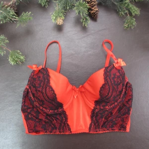 Dreamgirl Bra Size M Red Lace Longline Padded Underwire Adjustable Clasp Back - Picture 1 of 11