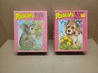 2 Vintage Lot RASCALS Jigsaw Puzzle by Whitman 1981 Squirrel Dog Complete
