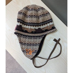 True Religion braune nordische Wolle Winter Beanie Mütze Erwachsene Einheitsgröße - Bild 1 von 7