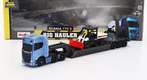 MODELLINO CAMION STATICO MAISTO SCANIA S770 V8 PIANALE TRASPORTO SPAZZANEVE 1/64 - Foto 1 di 11
