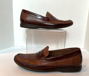 Johnston Murphy Mens Size 10M Soft Brown Leather Driving Slip On Loafers Brazil - Picture 1 of 13