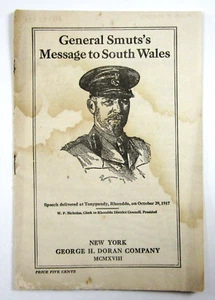 WWI Western Front Great Britain General Smuts Message To South Wales 1918 - Picture 1 of 5