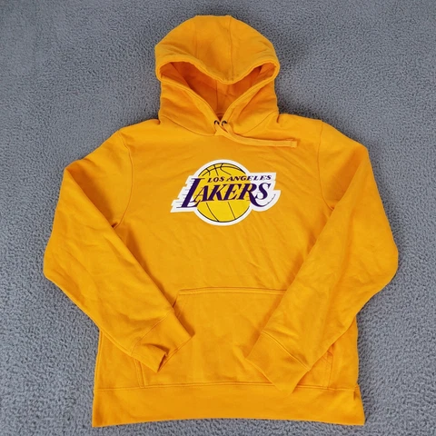 Los Angeles Lakers Sweater Adult Medium Yellow Hoodie Pullover New Fleece Men Cover