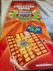 Matchbox Across America Mini License Plate Collector Board W/ All 50 Mini Plates - Picture 1 of 2