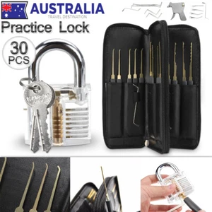 30PCS Unlocking Lock Pick Set Key Extractor Transparent Practice Padlocks Kit - Picture 1 of 12