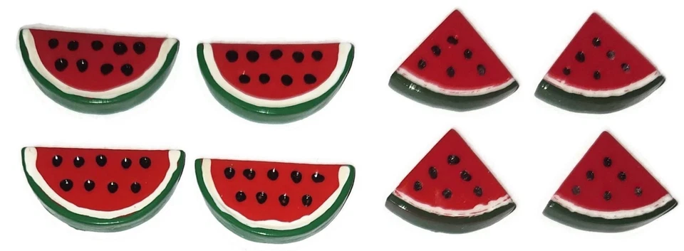 WATERMELON Fruit PUSH PINS Set  8 Handmade Decorative Office Kitchen Board Tack - Image 1 of 4