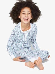 Roller Rabbit Unisex 6 Nordic Folk Pima Cotton 2-Piece Pajama Set Blue/White NWT - Picture 1 of 5