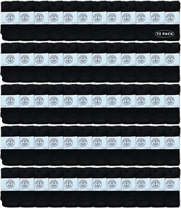 72 PK of Yacht & Smith Kids Black Solid Tube Socks Size 4-6 - Boys Crew Sock - Picture 1 of 7