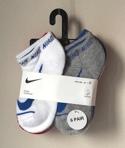 6 Pairs - NIKE Youth No-Show Cushioned Socks Size 5-7 Fits US Shoe Size 10C-3Y - Picture 1 of 5