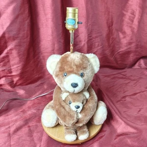 Rare Vintage A.D.I. Teddy Bear Lamp With Music Box & Tiny Bear Works Well - Bild 1 von 15
