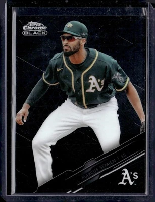 2020 Topps Chrome Black Marcus Semien #49 A's Rangers All Star VET - Image 1 of 2