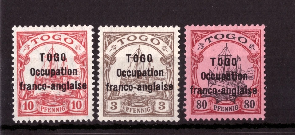 Ocupation  Französische Besetzung  TOGO Occupation Mi.1-3  MH  SIGNED - Image 1 of 1
