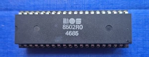 MOS 8502R0 | MOS 8502 R0 CPU Chip for Commodore 128 with socket | GENUINE PART - Afbeelding 1 van 7