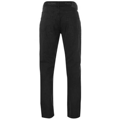 Pierre Cardin Belted Denim Jeans Straight Leg Regular Fit Pants Black - Image 1 of 4