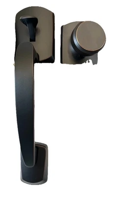 Schlage Greenwich Entrance Handle W/ Bowery Knob In Aged Bronze FE285GRW716BWE - Image 1 of 4