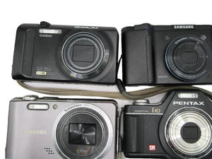 4 Compact Camera Digital (2) Samsung W8600/NV8 Pentax l-10 Casio Exilim EX-ZR300 - Picture 1 of 22