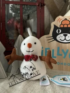 Authentic ❤️ NWT Jellycat Festive Folly Snowman Plush Stuffed Ornament USA - Picture 1 of 9