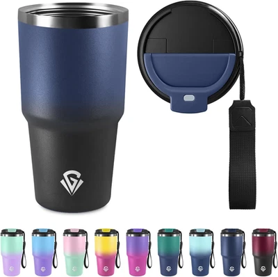 Tazza Termica 600Ml 20Oz, Termos Caffè Con Doble Pared Reutilizable, Tazza Da Vi - Immagine 1 di 4