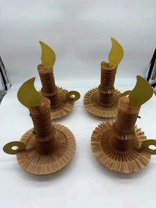 Lote de 4 velas navideñas vintage de papel panal 3C - Imagen 1 de 7