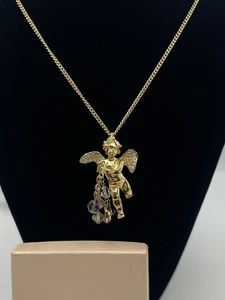 Collar largo colgante estrella luna dingle cristal querubín ángel locura Kirks de colección - Imagen 1 de 11