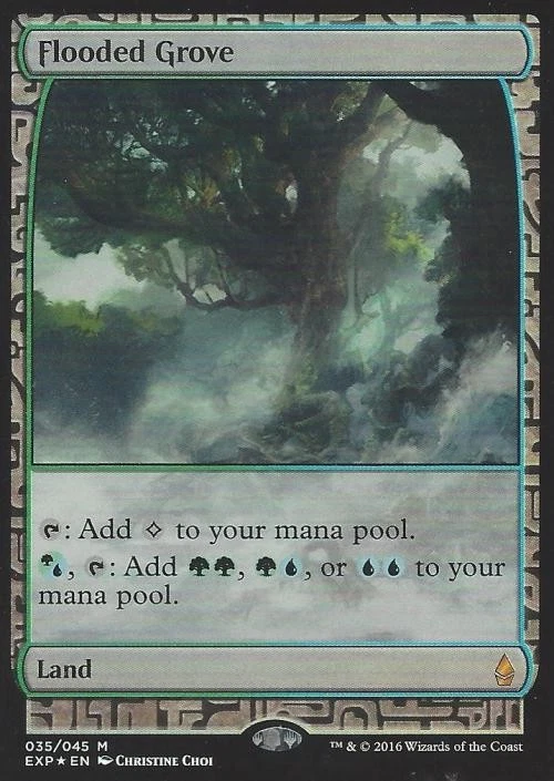 MTG English Flooded Grove Light Play Foil Zendikar Expeditions - Image 1 of 1