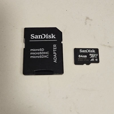 [USED] SanDisk 64GB Micro SD XCI Memory Card w/Adapter (SD,SDHC,SDXC) for phone - Image 1 of 4