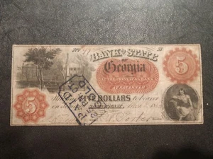 Bank of the State of Georgia SAVANNAH $5 3-8-1862 HAXBY G50A EF RARE DATE  - Picture 1 of 2