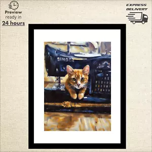 A3 ENMARCADO Personalizado Mascota Retrato Perro Gato Pájaro Hámster Cerdo Pez Estampado Personalizado - Imagen 1 de 10