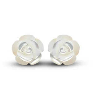 Fashion Women Solid 925 Sterling Silver Flower Shape Ear Stud Earrings Jewelry - Picture 1 of 5