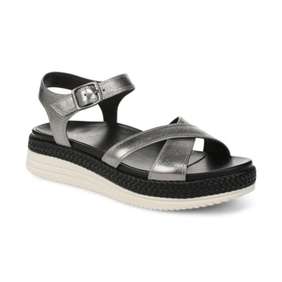 Vionic Mar Pewter Leather Strappy Sandal Arch Support Women's size 5-11/NEW! - Image 1 of 4