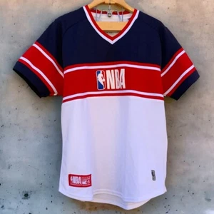 Camiseta de baloncesto de la NBA ColorBlock blanca roja azul para hombre talla XL pantalones cortos logotipo retro - Imagen 1 de 9