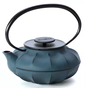 Iwachu Teapot Tetsubin Kyusu Nanbu Cast Iron Ware YuraYura Black/Blue Japan NEW - Picture 1 of 18