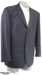 Jos A BankBlue Striped 3 Btn Wool Blazer Sport Coat Suit Jacket 43R - Picture 1 of 7