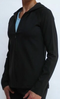 Womens' Hooded Gym Jacket Black Size 14 (with pockets) - Image 1 of 2