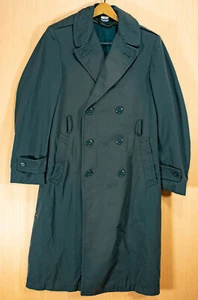 1974 US Army AG-44 Gabardine Overcoat 34L Wolle Trenchcoat 36 Regular mit Innenfutter - Bild 1 von 7