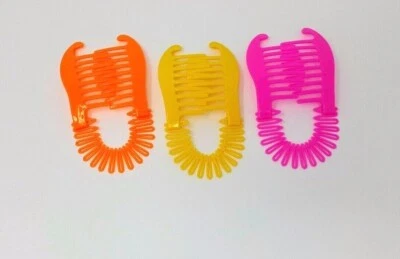 3 pcs BANANA COMB CLIP HAIR RISER CLAW LOT INTERLOCKING JAW CLIPS - Image 1 of 3