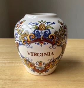 Olde Virginea Jar Company VIRGINIA Reproduction Delft Style Tobacco Jar - No Lid - Picture 1 of 7