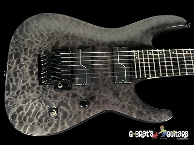 ESP LTD 2020 BUZ-7 BUZ MCGRATH 7 CUERDAS ACOLCHADO SUPERIOR ~ VER A TRAVÉS DE NEGRO Foto 1 de 4