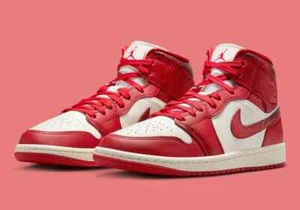 Nike Air Jordan 1 Mid SE "Sail/Team Red/Varsity Red"  Women Size - Picture 1 of 8